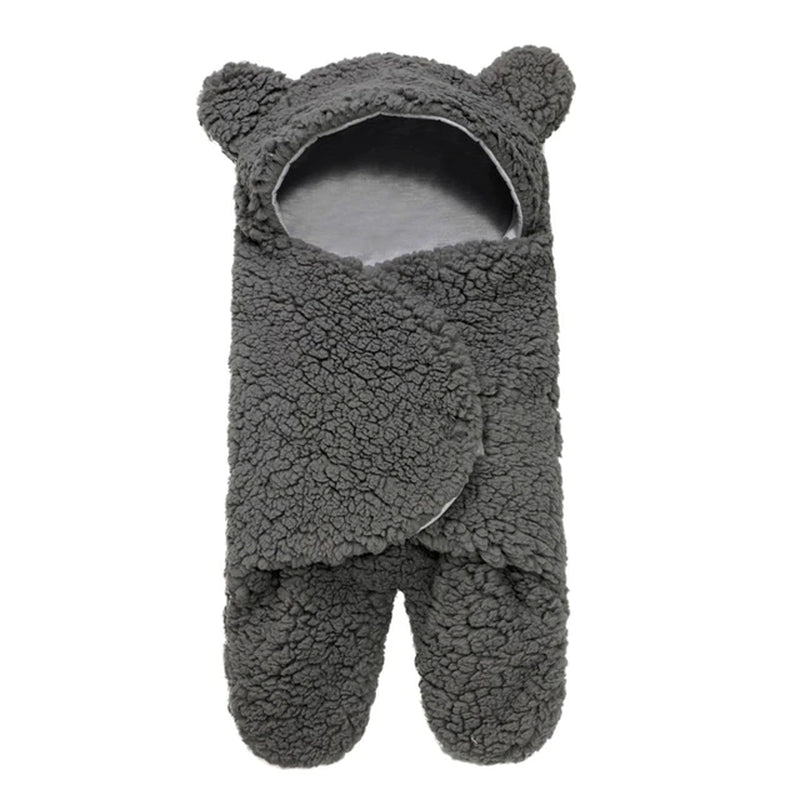 Cute Newborn Baby Boys Girls Blankets Plush Swaddle Wrap Ultra-Soft Fluffy Fleece Sleeping Bag Cotton Soft Bedding Baby Stuff